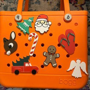 Set of 8 Christmas Bogg Bag Charms-Rudolph-Santa-Gingerbread Man-Angel-New!